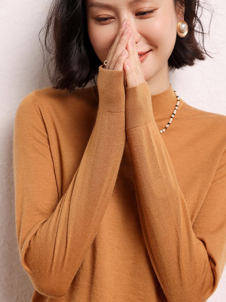 Cashmere Mock Neck Knit Top