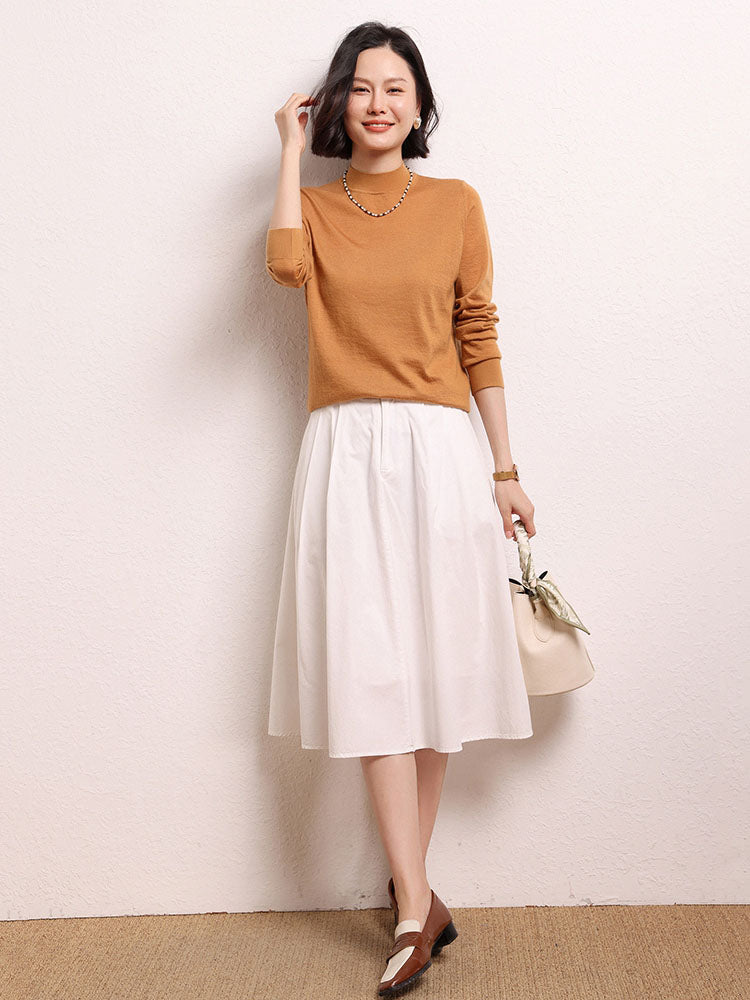 Cashmere Mock Neck Knit Top