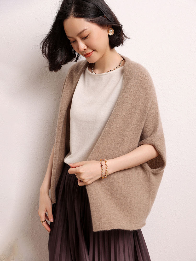 Cashmere Shawl-style Cardigan