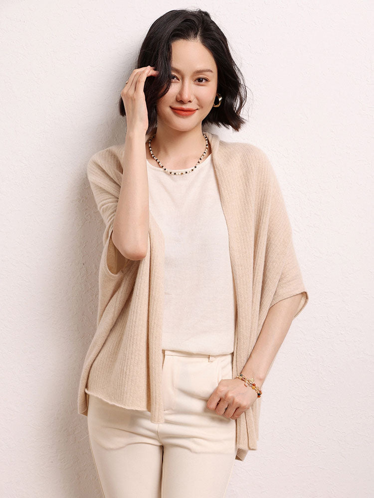 Cashmere Shawl-style Cardigan