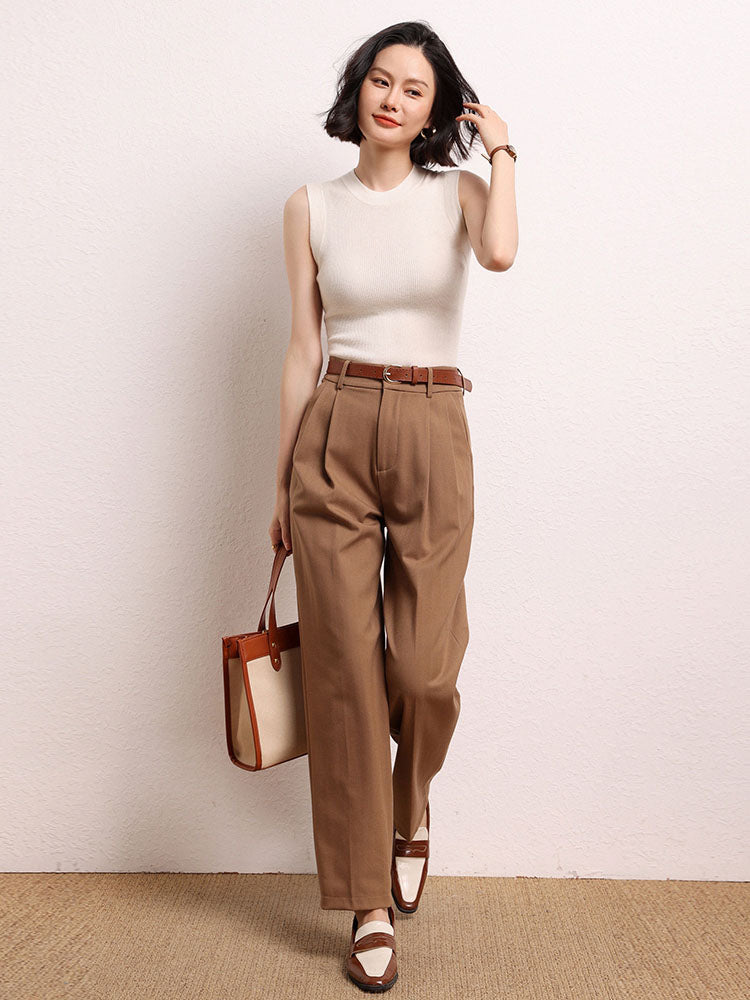 Sleeveless Ribbed Knit Top