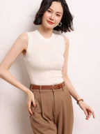 Sleeveless Ribbed Knit Top