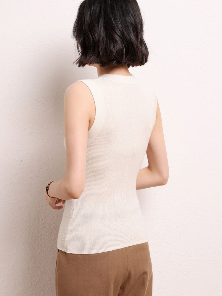 Sleeveless Ribbed Knit Top