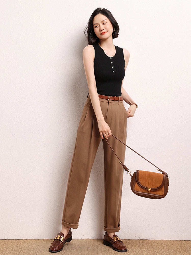 Sleeveless Cashmere Knit Tank Top