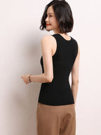 Sleeveless Cashmere Knit Tank Top