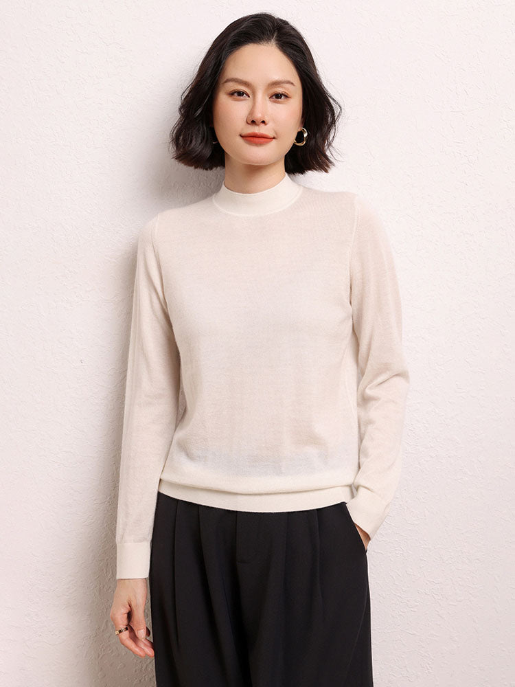 Cashmere Mock Neck Knit Top