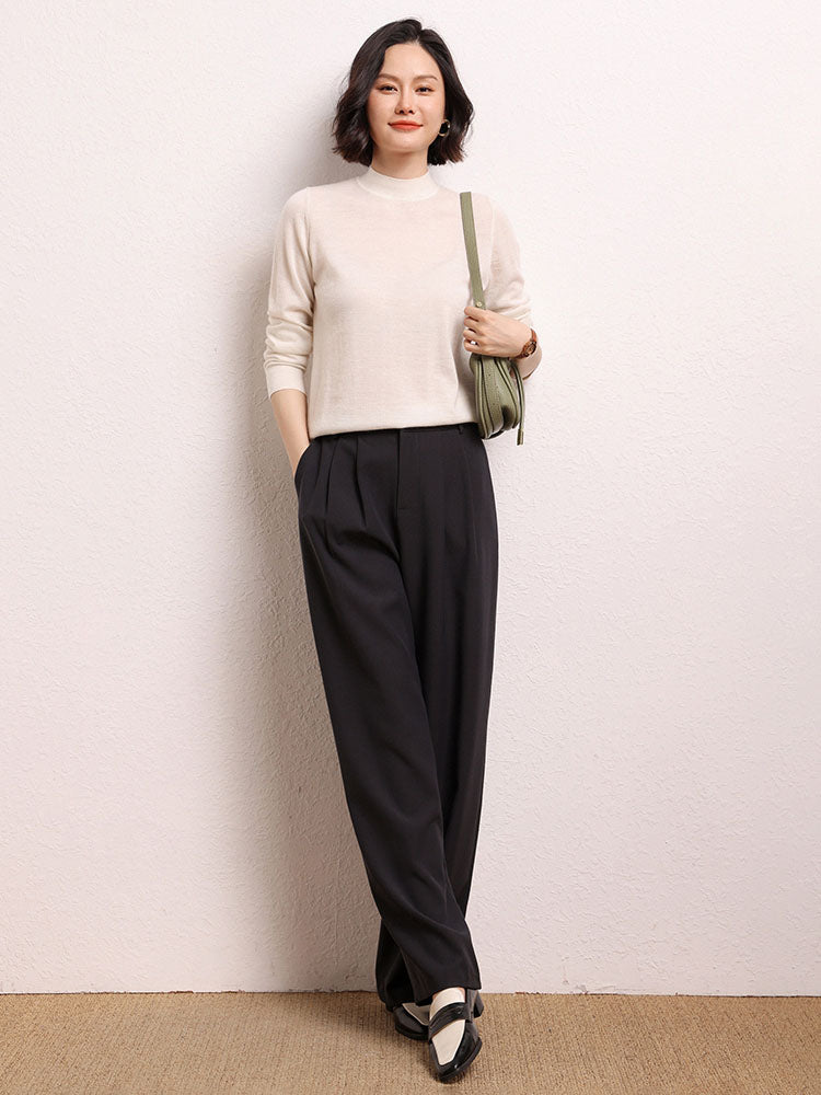 Cashmere Mock Neck Knit Top