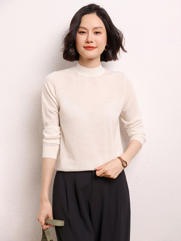 Cashmere Mock Neck Knit Top