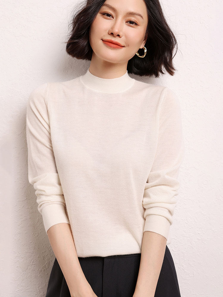 Cashmere Mock Neck Knit Top