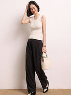 Sleeveless Cashmere Knit Tank Top