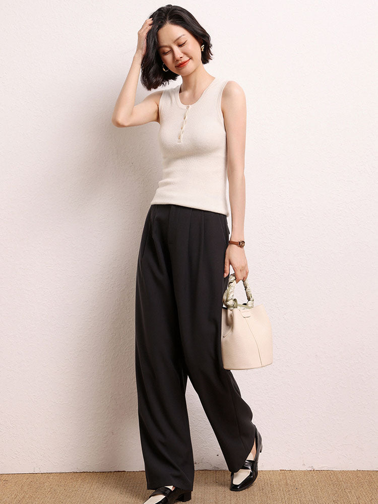 Sleeveless Cashmere Knit Tank Top