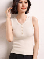 Sleeveless Cashmere Knit Tank Top