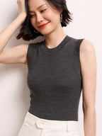Sleeveless Ribbed Knit Top