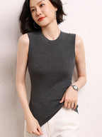Sleeveless Ribbed Knit Top