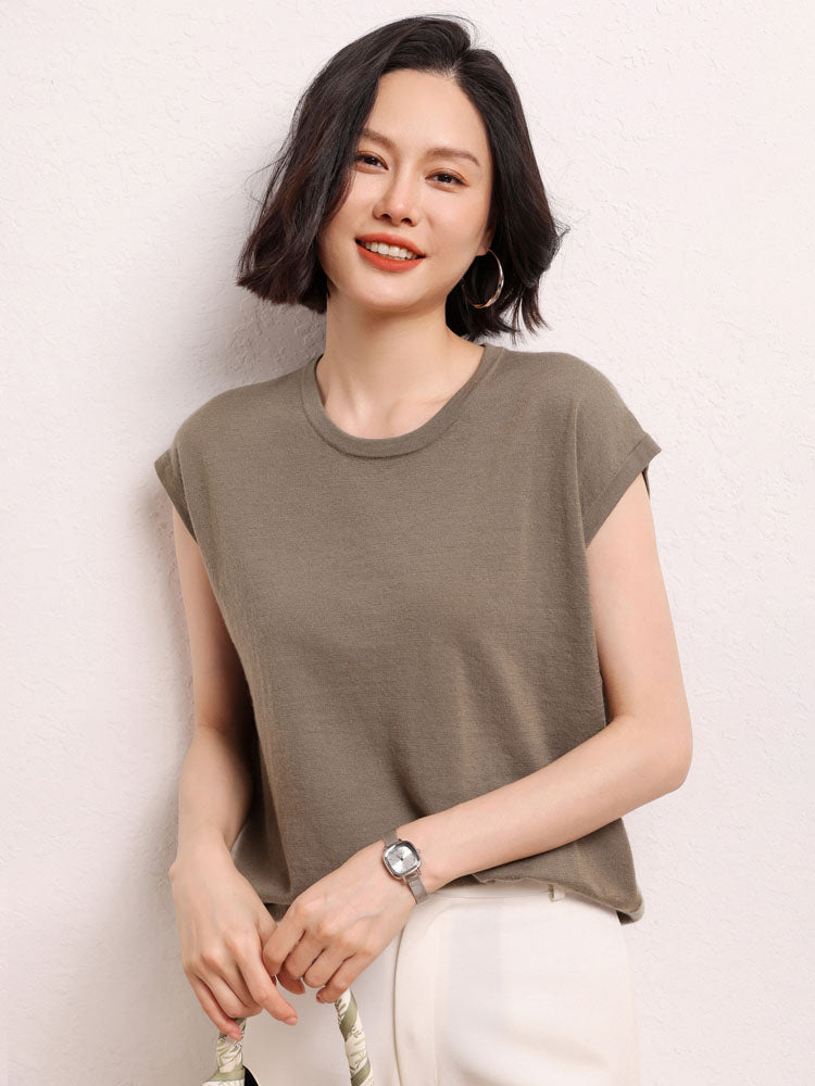 Cashmere Short-sleeved Shirt