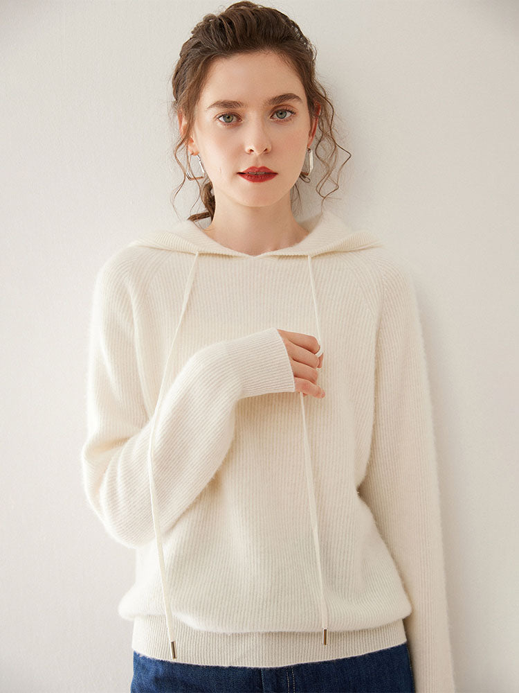 Minimalist cashmere hoodie