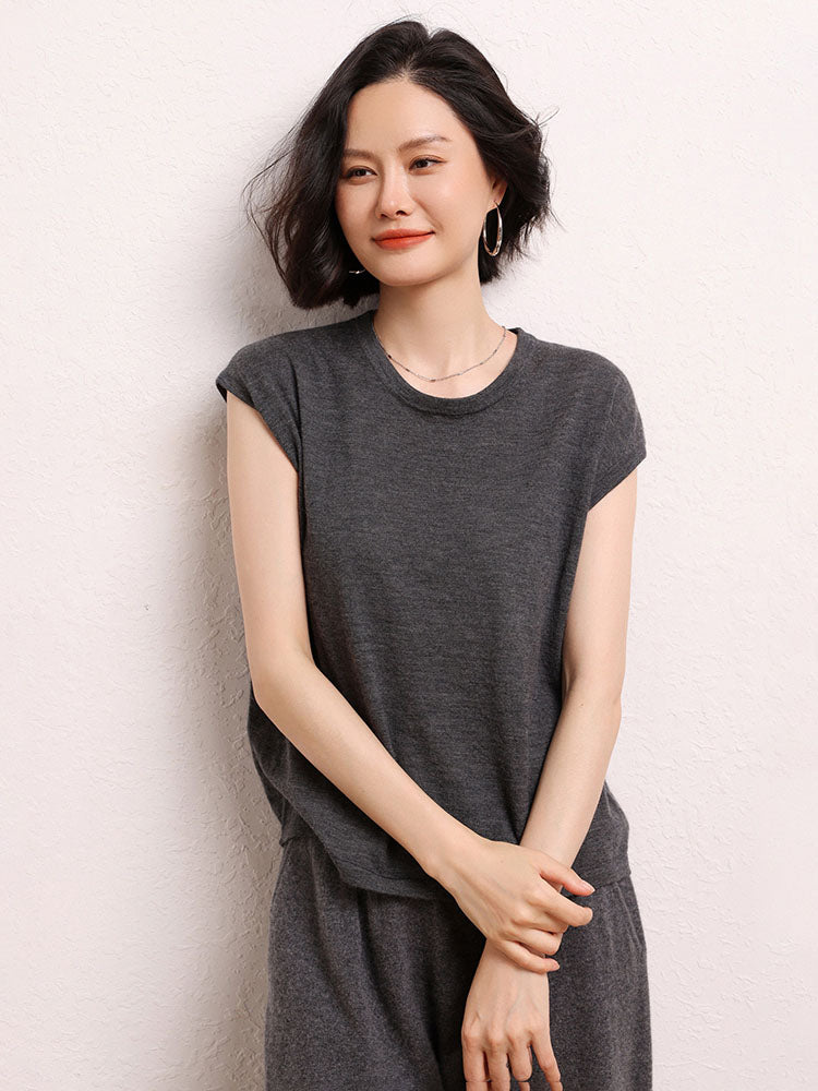 Cashmere Short-sleeved Shirt
