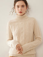 Cable-Knit Cashmere Turtleneck Sweater