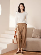 Cashmere Crew Neck Knit Top