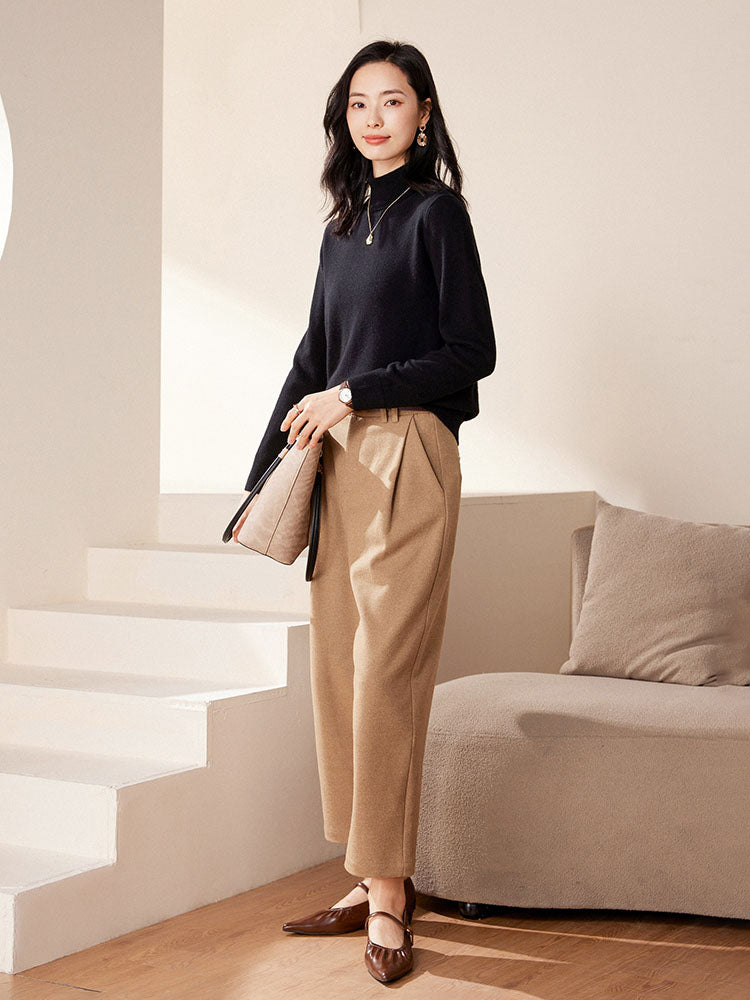 Cashmere Turtleneck Knit Top