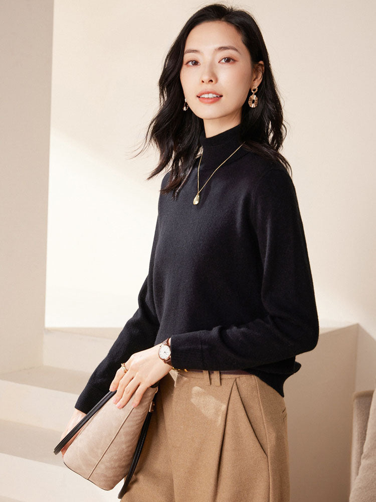 Cashmere Turtleneck Knit Top