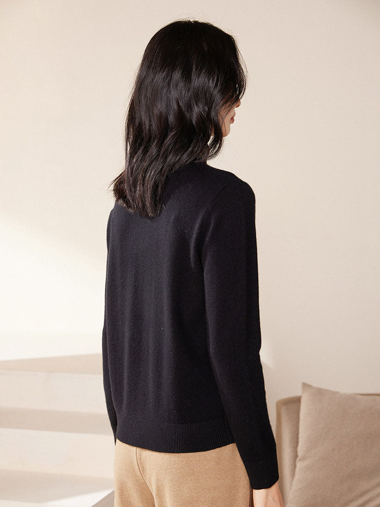 Cashmere Turtleneck Knit Top