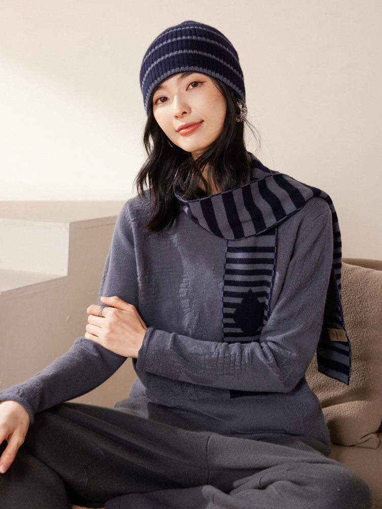 Double-layer Stripe Cashmere Scarf