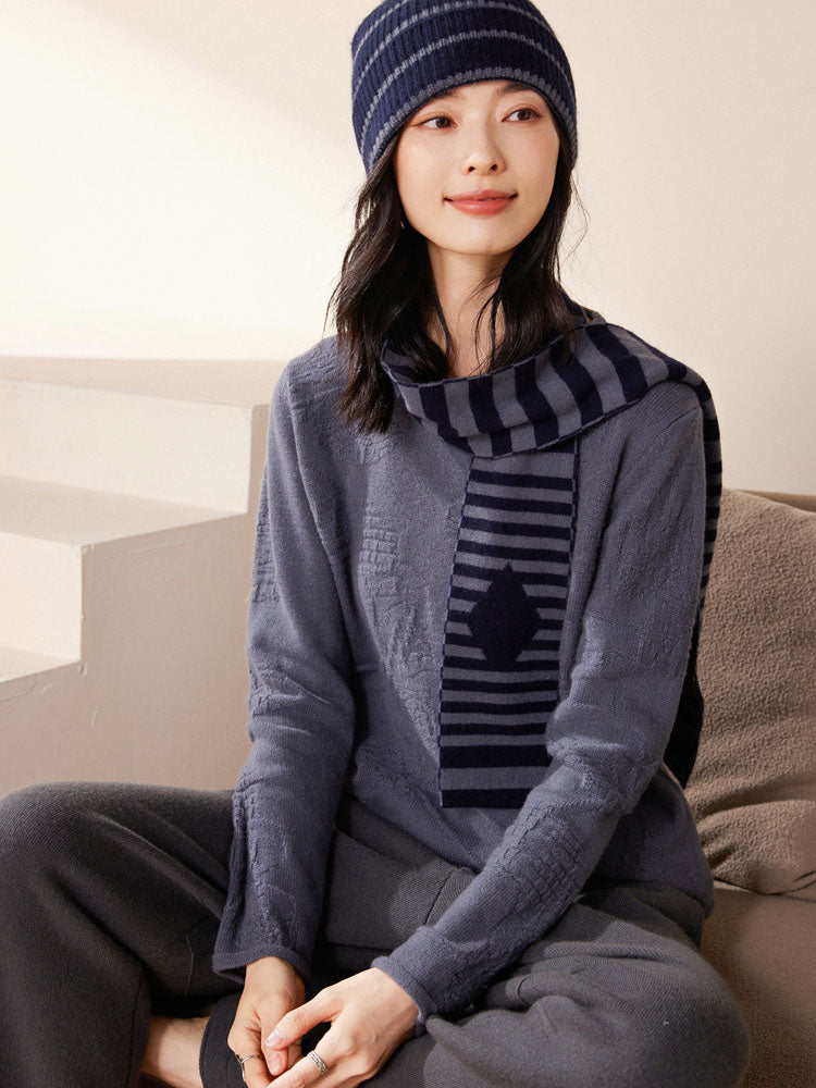 Double-layer Stripe Cashmere Scarf