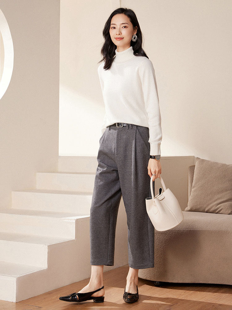 Cashmere Turtleneck Knit Top