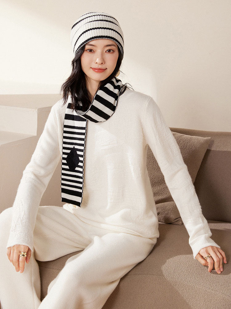 Double-layer Stripe Cashmere Scarf