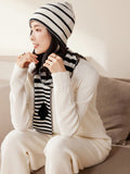 Cashmere Striped Knit Beanie