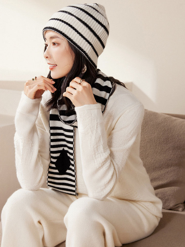Double-layer Stripe Cashmere Scarf