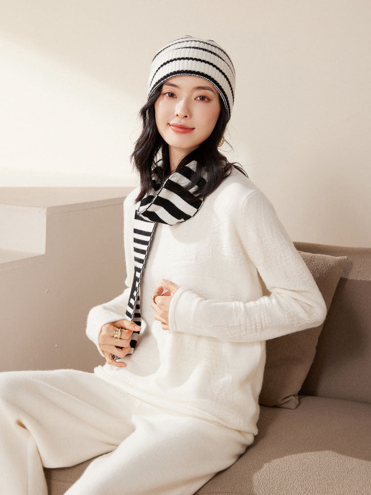 Double-layer Stripe Cashmere Scarf