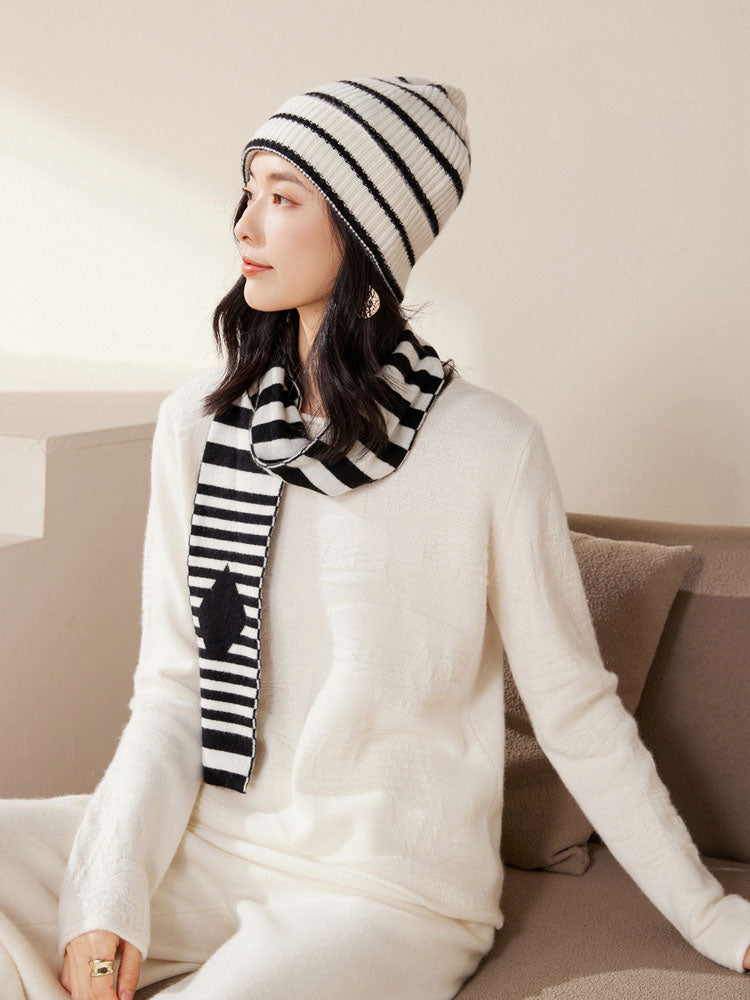 Double-layer Stripe Cashmere Scarf
