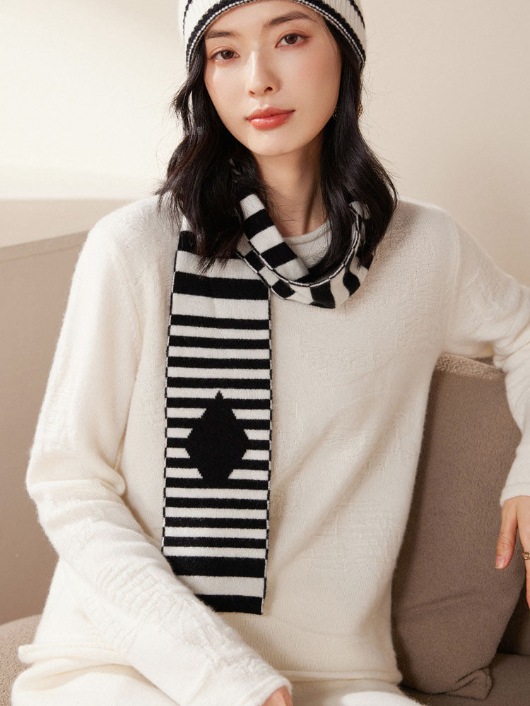 Double-layer Stripe Cashmere Scarf