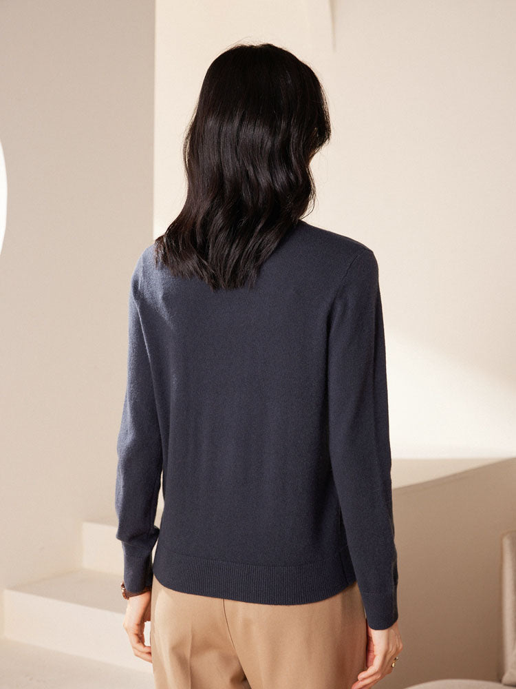 Cashmere Turtleneck Knit Top