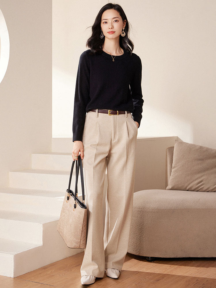 Cashmere Crew Neck Knit Top
