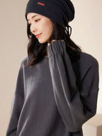 Double-layer Cashmere Drawstring Hat