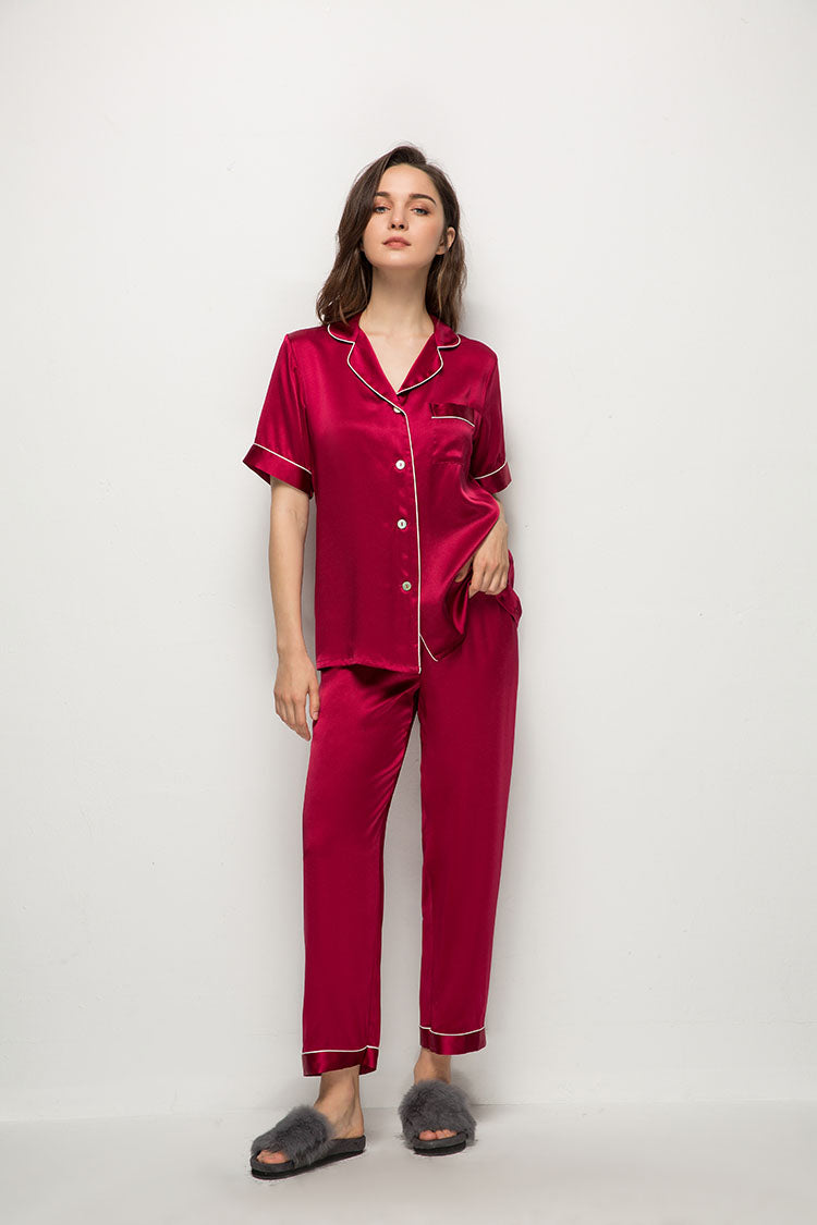 Silk Short Sleeve Pajama Set