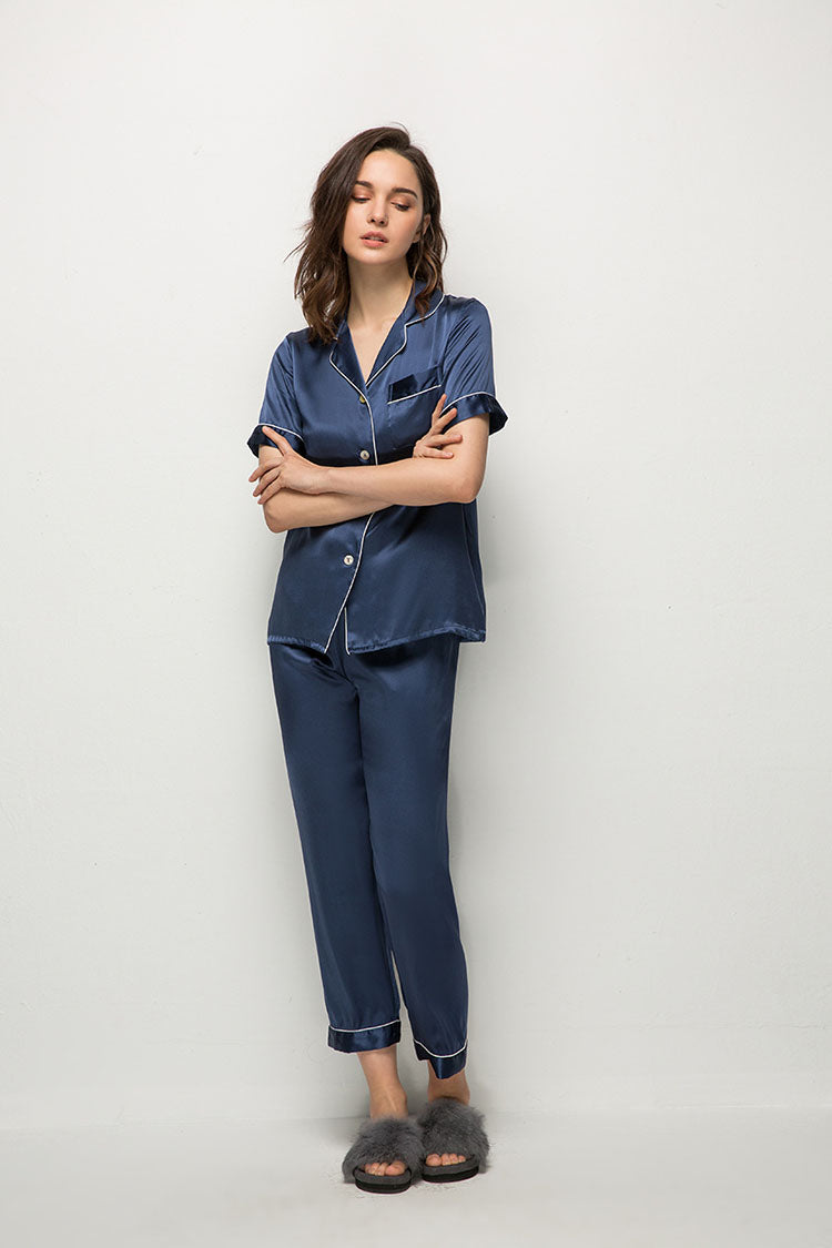 Silk Short Sleeve Pajama Set