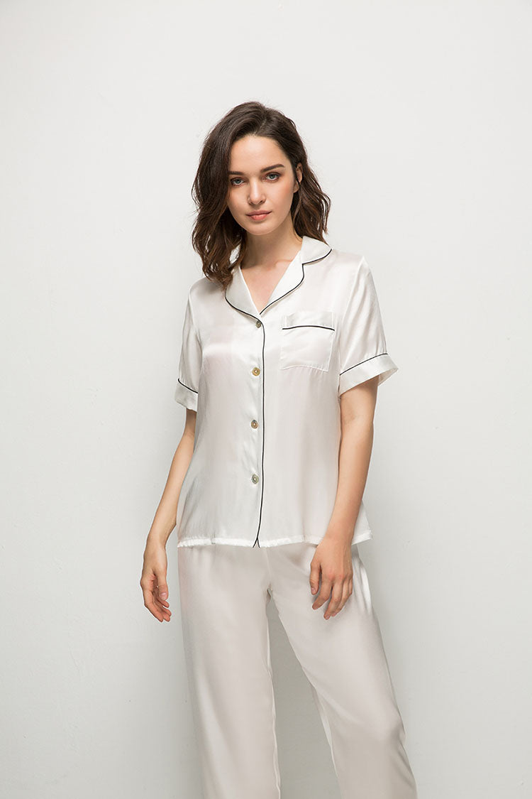 Silk Short Sleeve Pajama Set