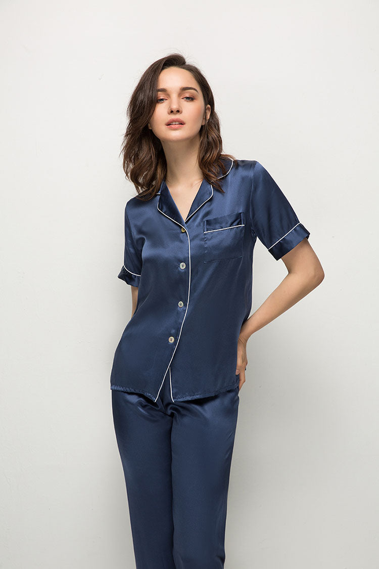 Silk Short Sleeve Pajama Set
