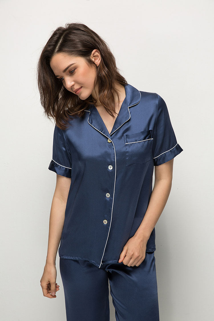 Silk Short Sleeve Pajama Set