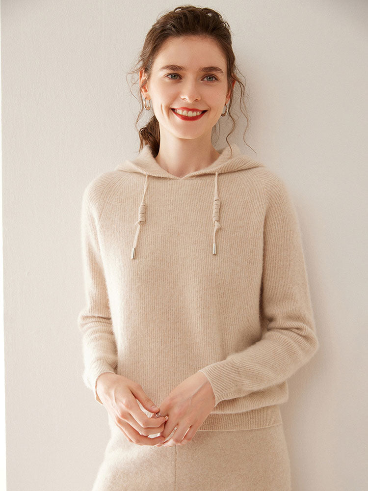 Minimalist cashmere hoodie