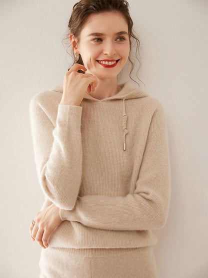 Minimalist cashmere hoodie