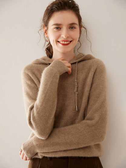 Minimalist cashmere hoodie