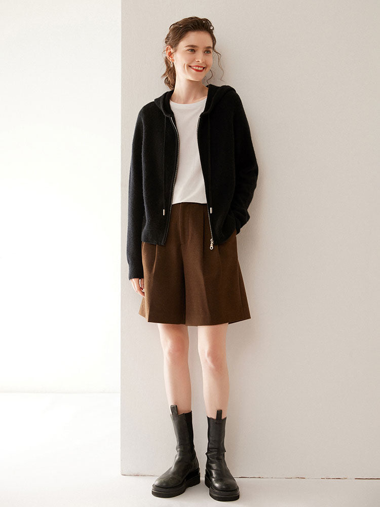 Zip-Up Wool Cashmere Hoodie