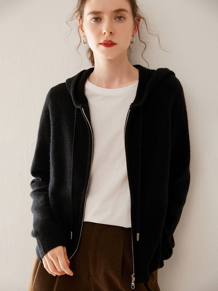 Zip-Up Wool Cashmere Hoodie