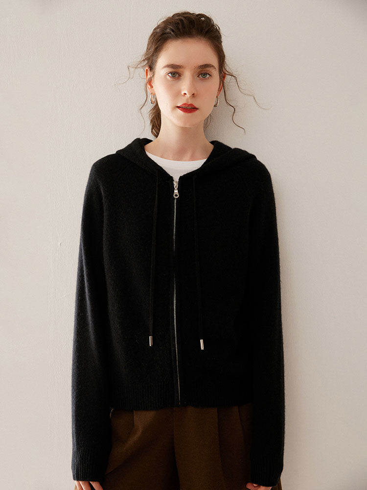 Zip-Up Wool Cashmere Hoodie