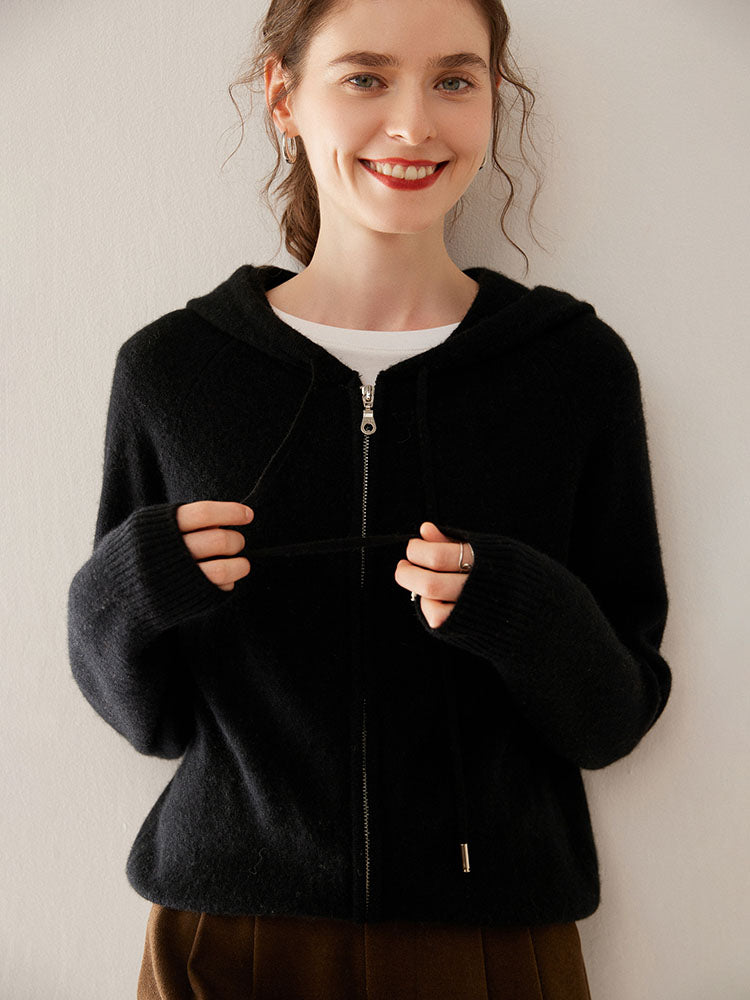Zip-Up Wool Cashmere Hoodie